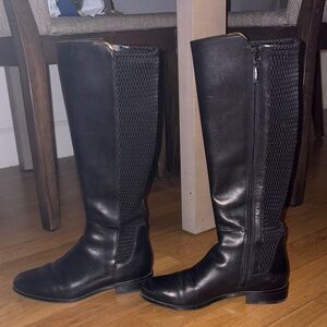 Elegant Black leather Cole Haan 5.5 Riding Boots